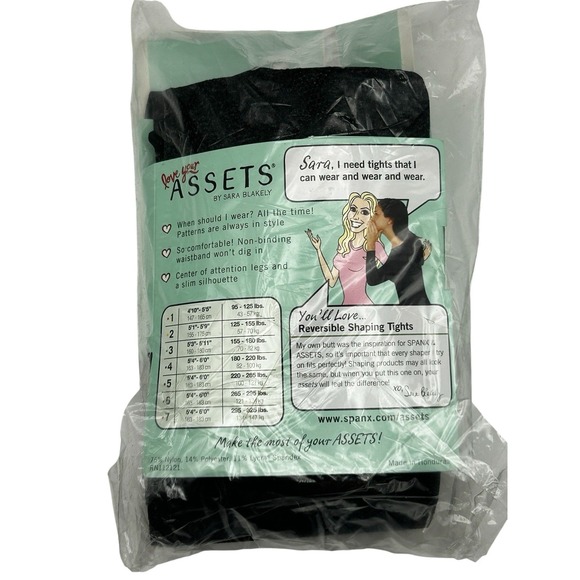 Spanx Love‎ Your Assets by Sara Blakely- Flip Side Diamond Tights Size 4 NWT - Picture 3 of 4
